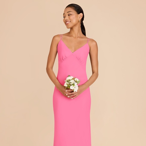 Brand New Never Worn Birdy Grey Dasha Bon Bon Pink Chiffon Slip Dress - Picture 1 of 4